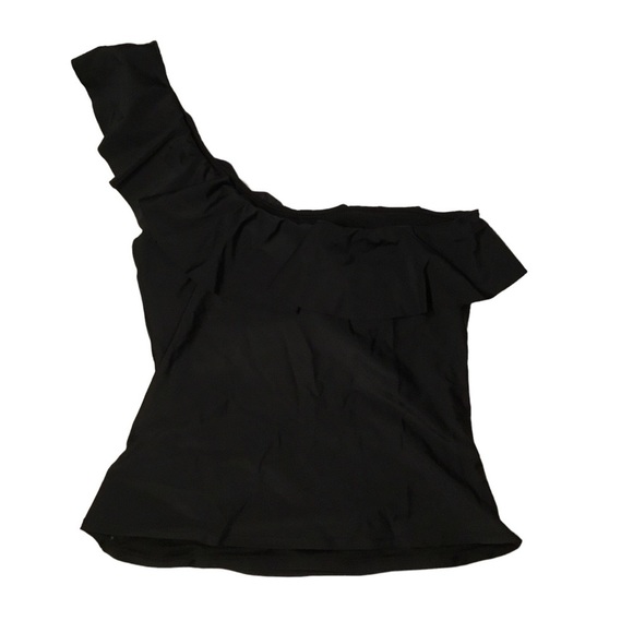 Firpearl Other - 𝅺nwt - FIRPEARL Black One-Shoulder Ruffle Tankini Top - Size 16